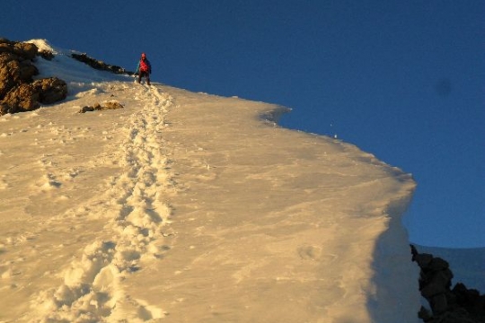 début d'une longue descente