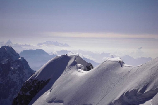 Sortie de l'arrête Kufner mt Blanc