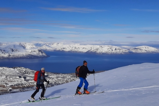 Ski jusqu'a la plage