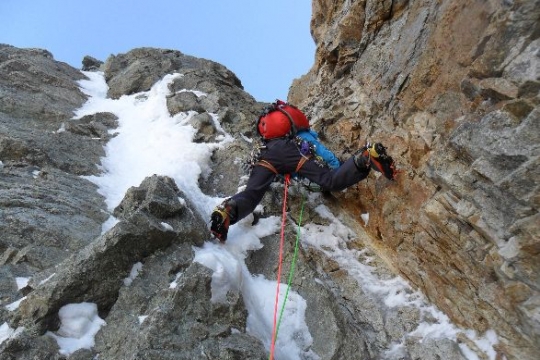 Technical winter climb