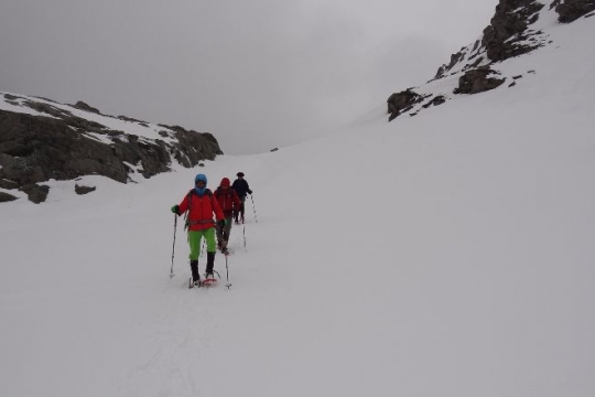 descente du col en raquette